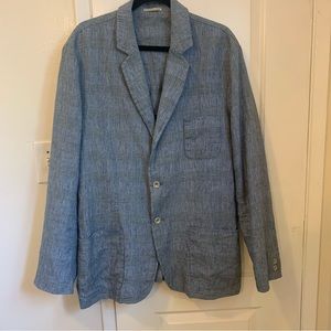 Cobalt 2 Carbon Men’s Linen Plaid Blazer Size:XL Color:Blue/Black.
